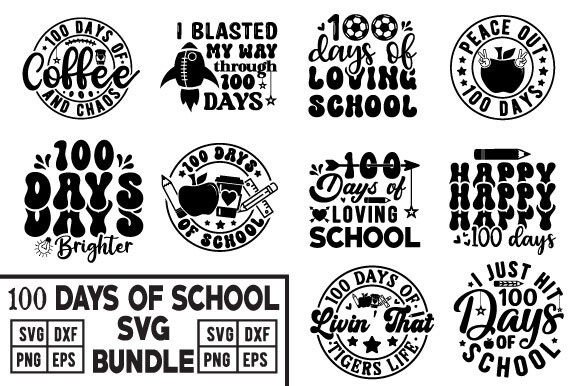 100 Days of School SVG Bundle, Teacher: A Versatile Graphic Design Asset for Crafts