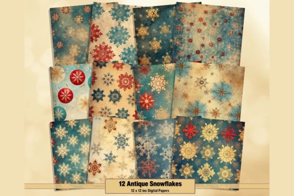 Antique Snowflakes Xmas Digital Papers: A Designer’s Perspective on Seasonal Backgrounds