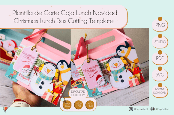 Christmas Lunch Box Cutting Template