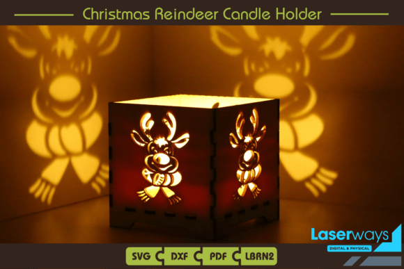 Christmas Reindeer Candle Holder Shadow Boxes