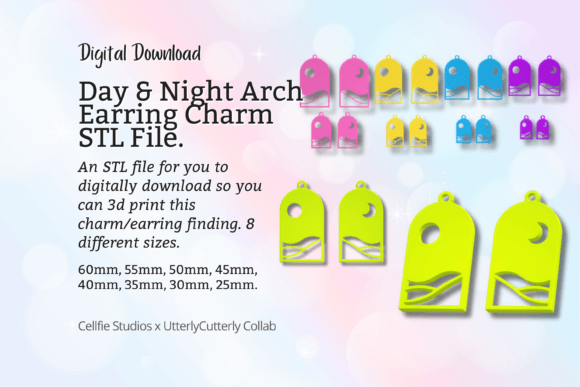 Day and Night Arch Earring Charm STL Files: A Designer’s Take on Tools for Jewelry Branding
