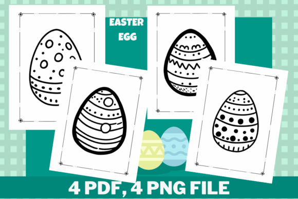 Easter Eggs, Easter Day Coloring Pages 2 Review for Digital Product Creators