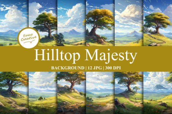 Hilltop Majesty Background: A Versatile Graphic Design Asset for Crafters