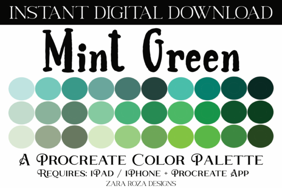 Mint Green Procreate Color Palette Review for Real Embroidery Projects