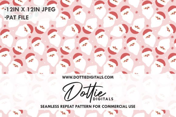 Santa Faces Pink Background: Patterns for Festive Branding