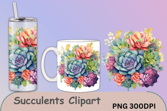Succulent Clipart for Crafts and Branding