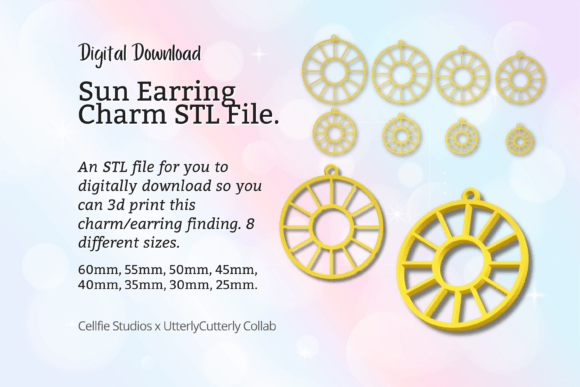 Sun Earring Charm STL File Review